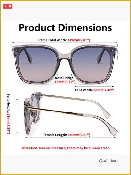 Oversized Retro Square Polarized Sunglasses UV400 main image 6